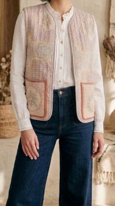 Gilet sans manches rose
