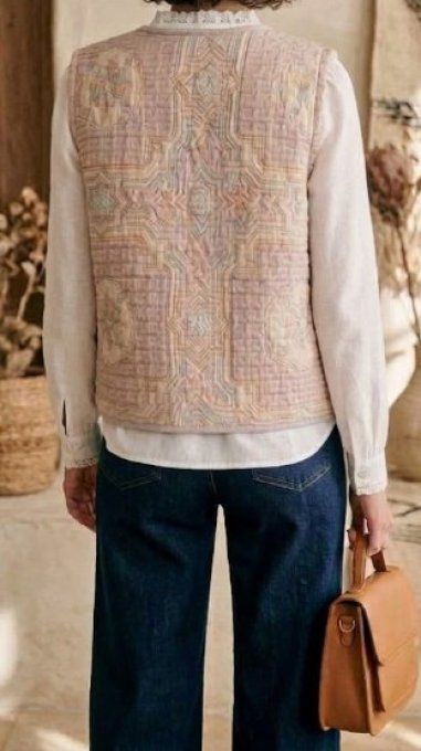 Gilet sans manches rose
